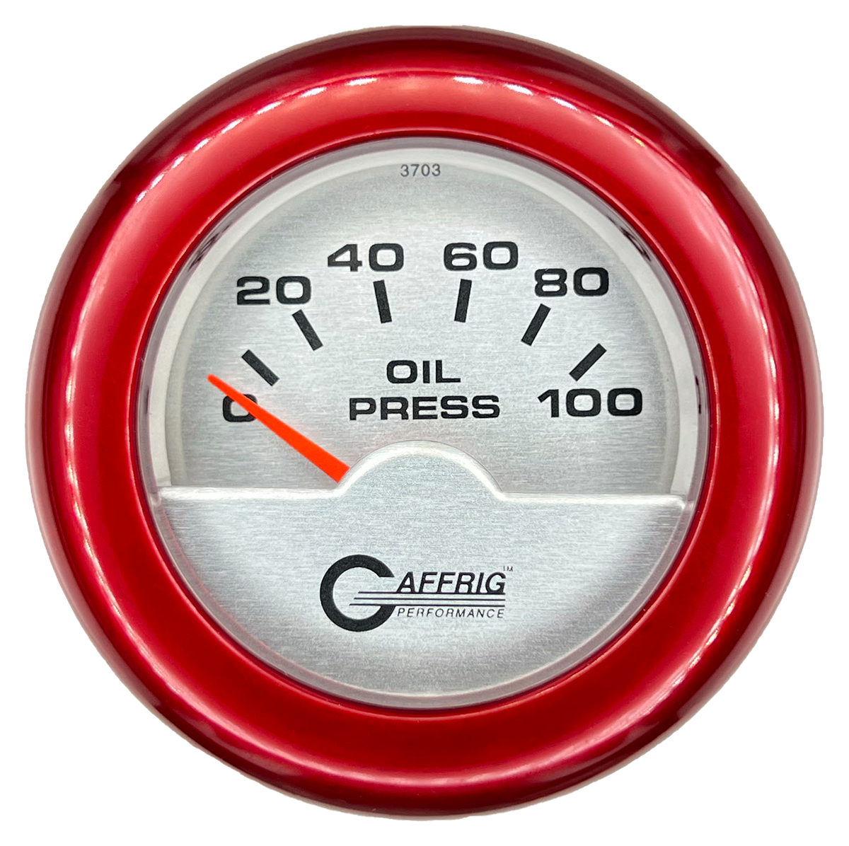 #5812 2 INCH ELECTRIC OIL PRESSURE 0-100 PSI PLATINUM Red / Step