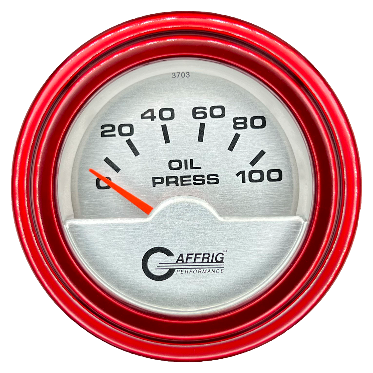 #5812 2 INCH ELECTRIC OIL PRESSURE 0-100 PSI PLATINUM Red / Step