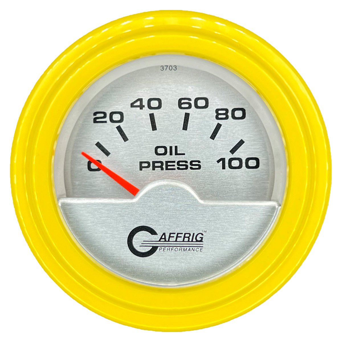 #5812 2 INCH ELECTRIC OIL PRESSURE 0-100 PSI PLATINUM Yellow / Step
