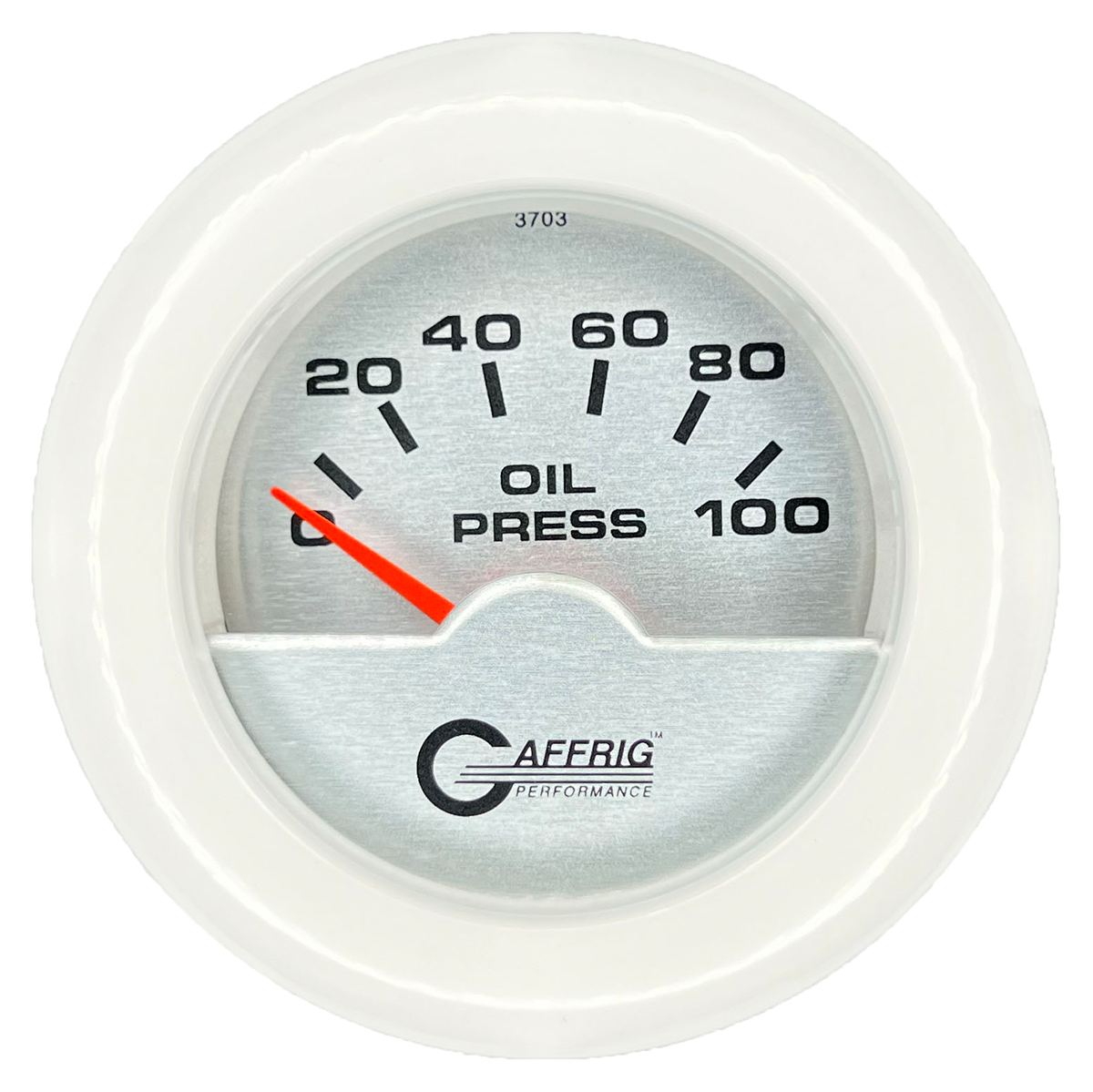 #5812 2 INCH ELECTRIC OIL PRESSURE 0-100 PSI PLATINUM White / Step