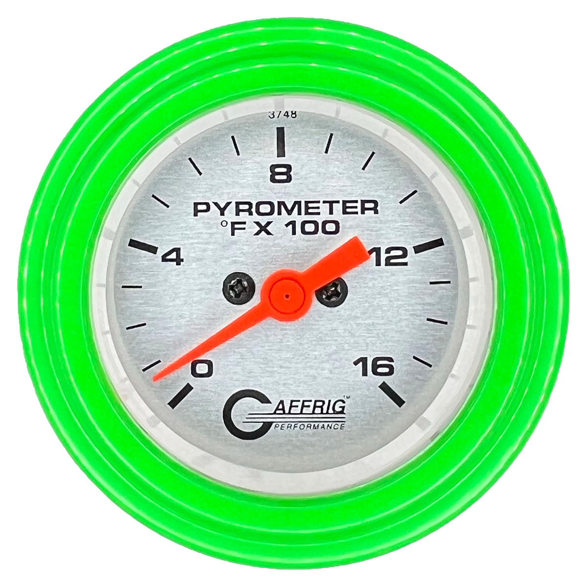 #5824 2 INCH ELECTRIC PYROMETER 0-1600 F PLATINUM Lime Green / Step