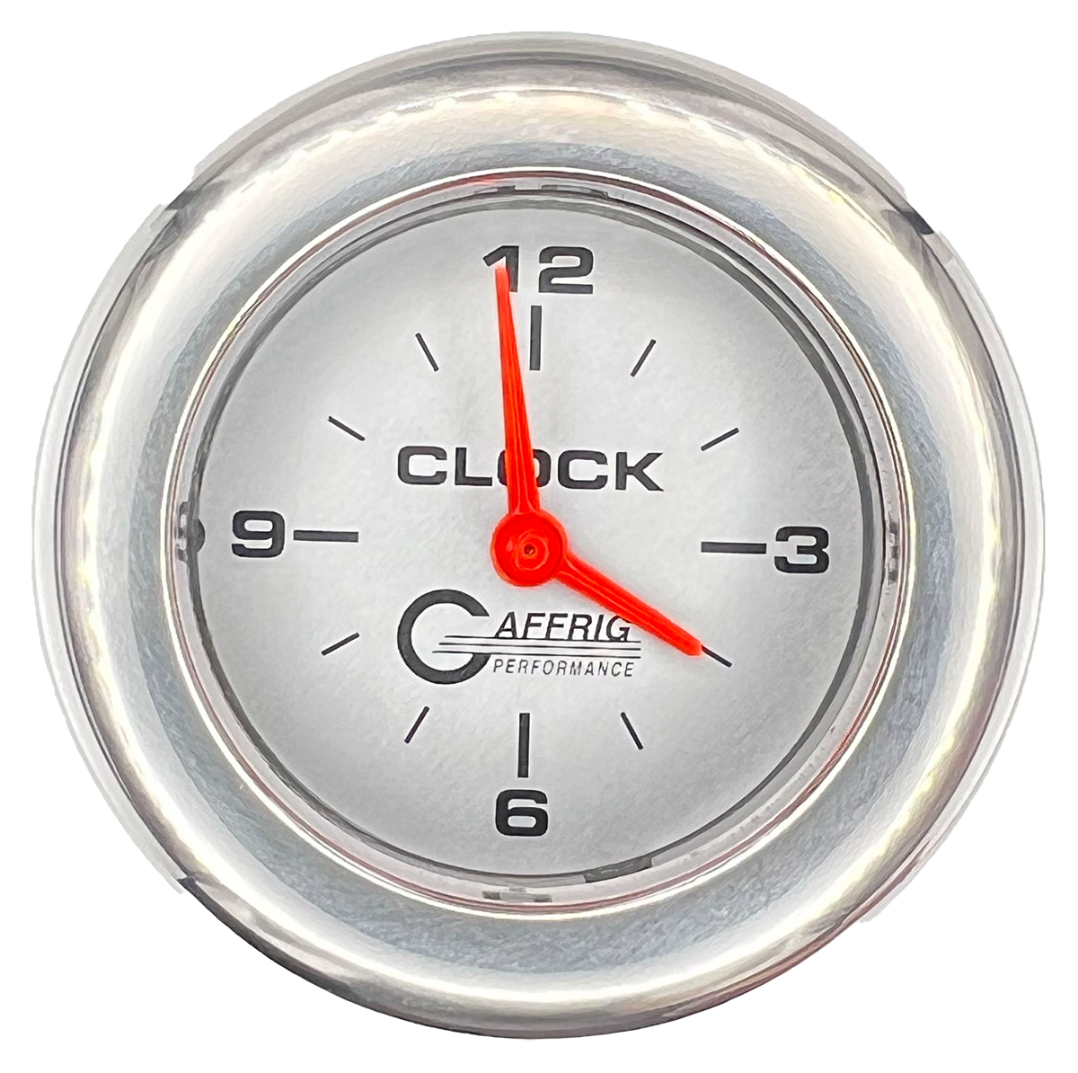 #5854 2 INCH ELECTRIC CLOCK PLATINUM Chrome / Step