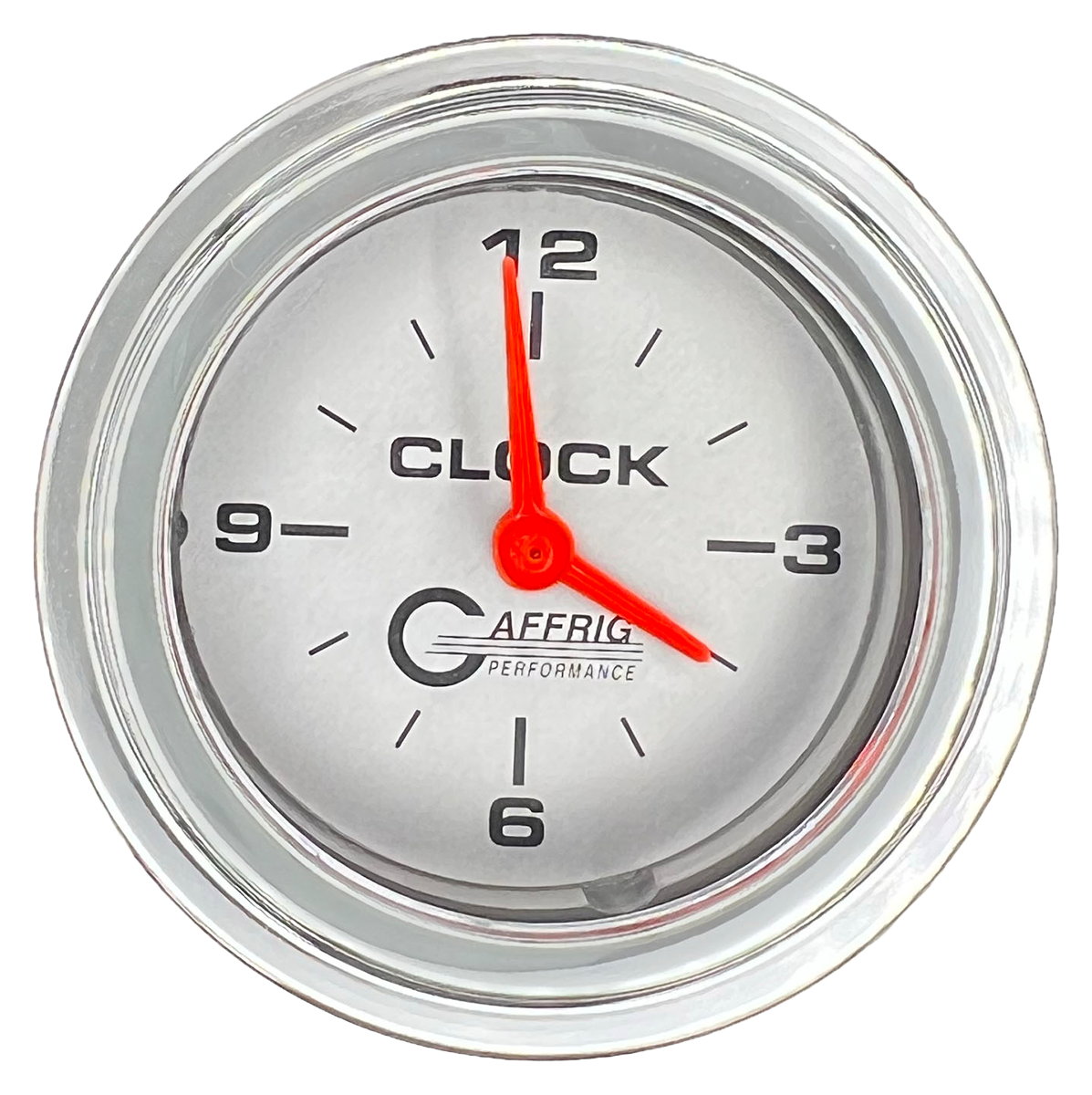 #5854 2 INCH ELECTRIC CLOCK PLATINUM Chrome / Step