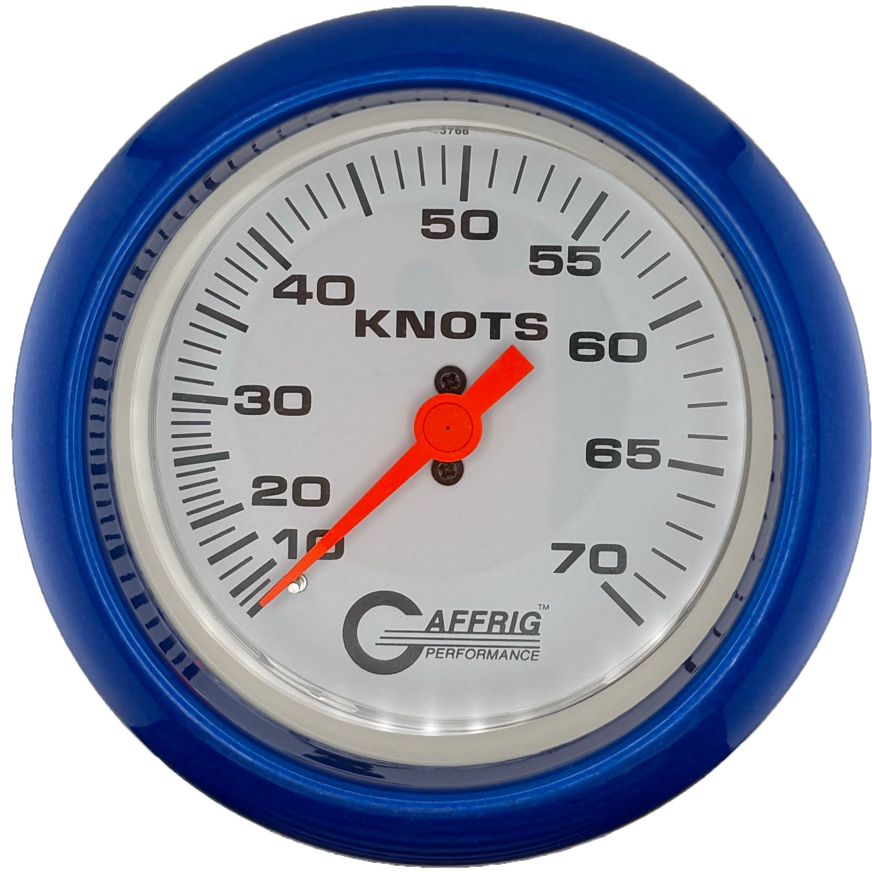 GAFFRIG PART #5860 3 3/8 INCH MECHANICAL DRY INTERNATIONAL SPEEDOMETER GAUGE 70 KNOTS HEAD ONLY WHITE