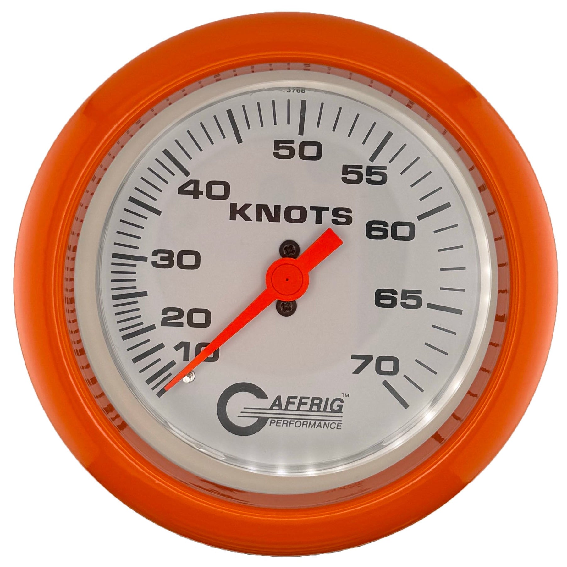 GAFFRIG PART #5860 3 3/8 INCH MECHANICAL DRY INTERNATIONAL SPEEDOMETER GAUGE 70 KNOTS HEAD ONLY WHITE