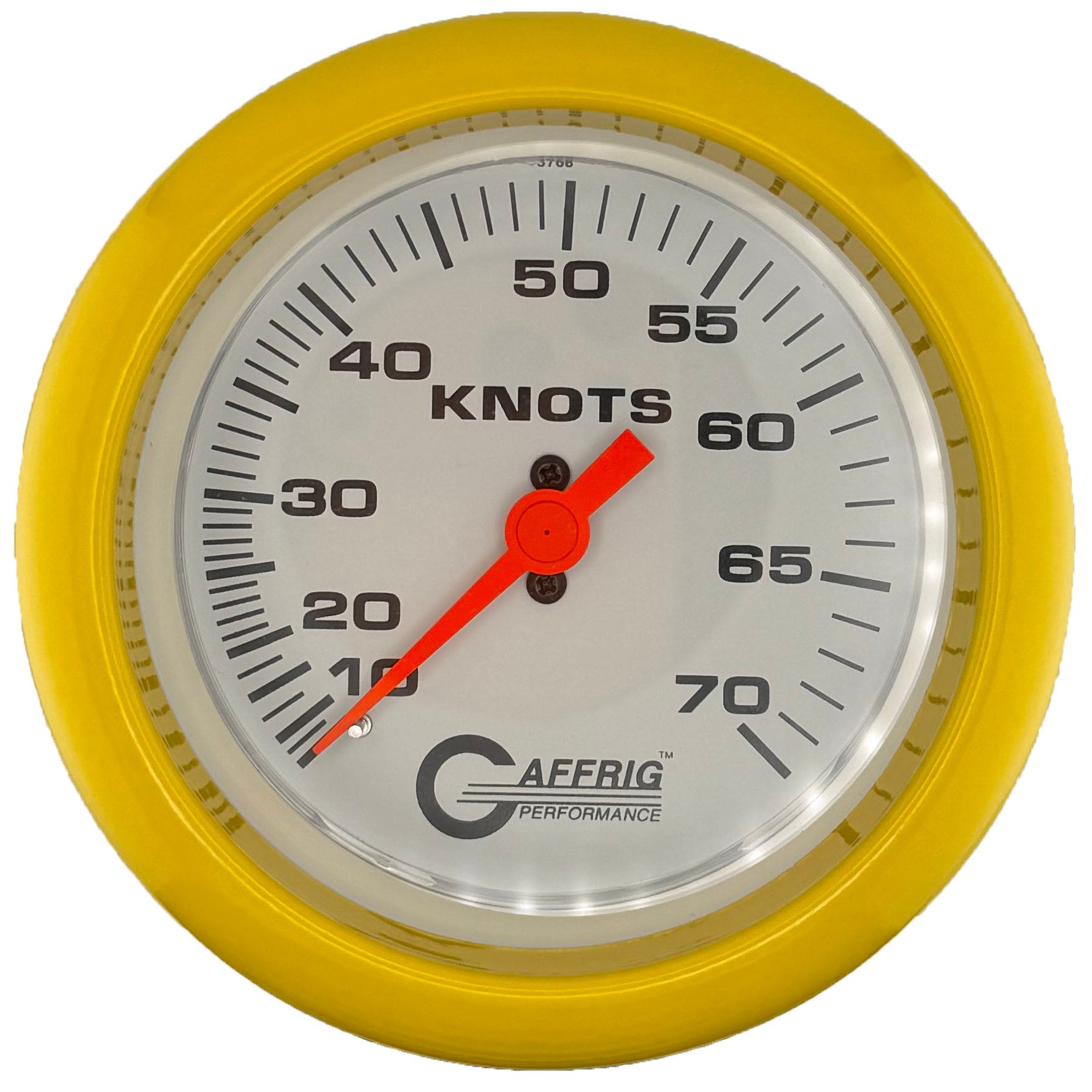 GAFFRIG PART #5860 3 3/8 INCH MECHANICAL DRY INTERNATIONAL SPEEDOMETER GAUGE 70 KNOTS HEAD ONLY WHITE