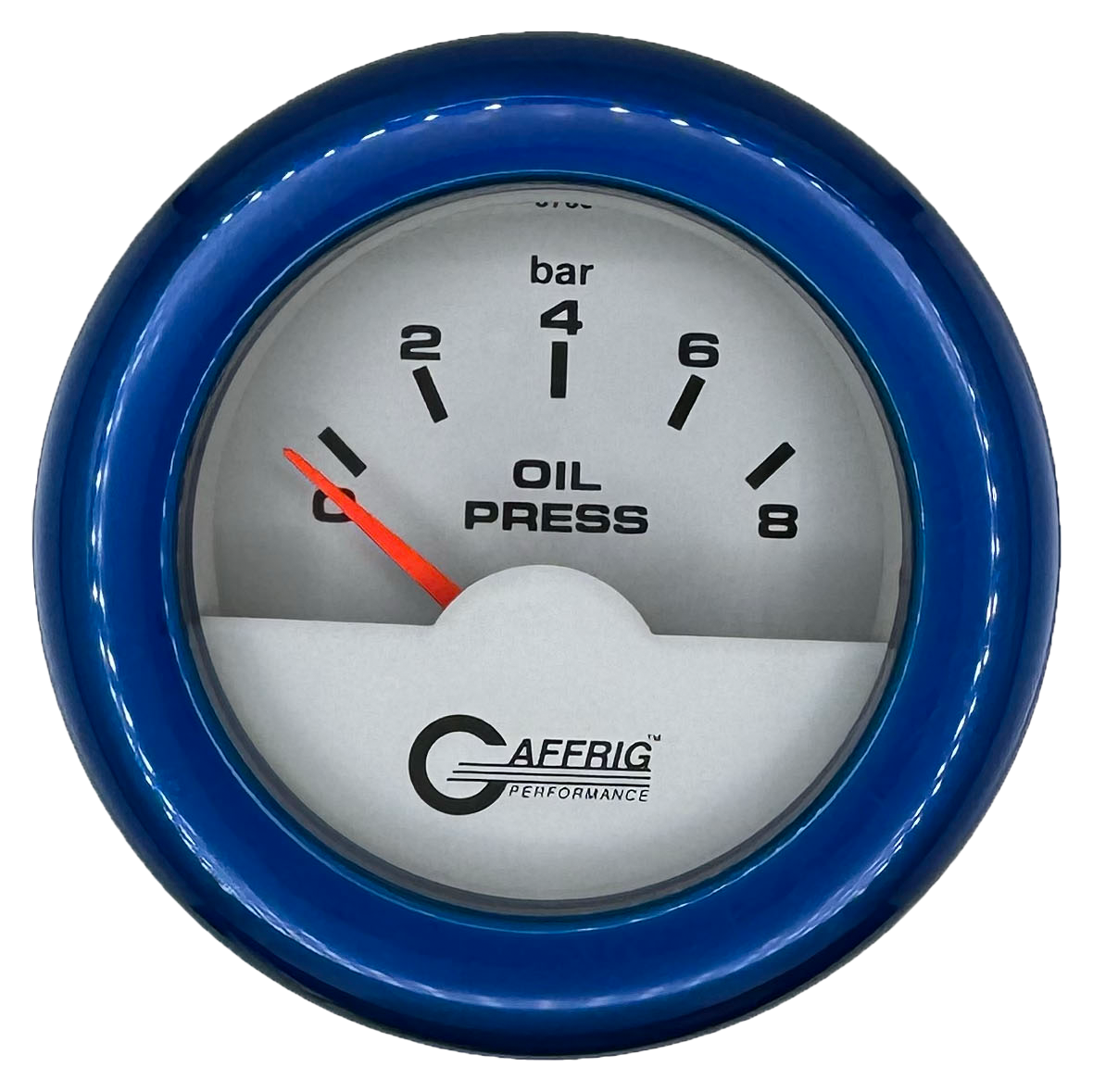 #5875 2 INCH INTERNATIONAL ELECTRIC OIL PRESSURE 0-8 BARS WHITE Blue / Step