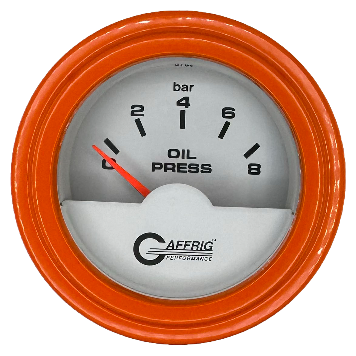 #5875 2 INCH INTERNATIONAL ELECTRIC OIL PRESSURE 0-8 BARS WHITE Orange / Step