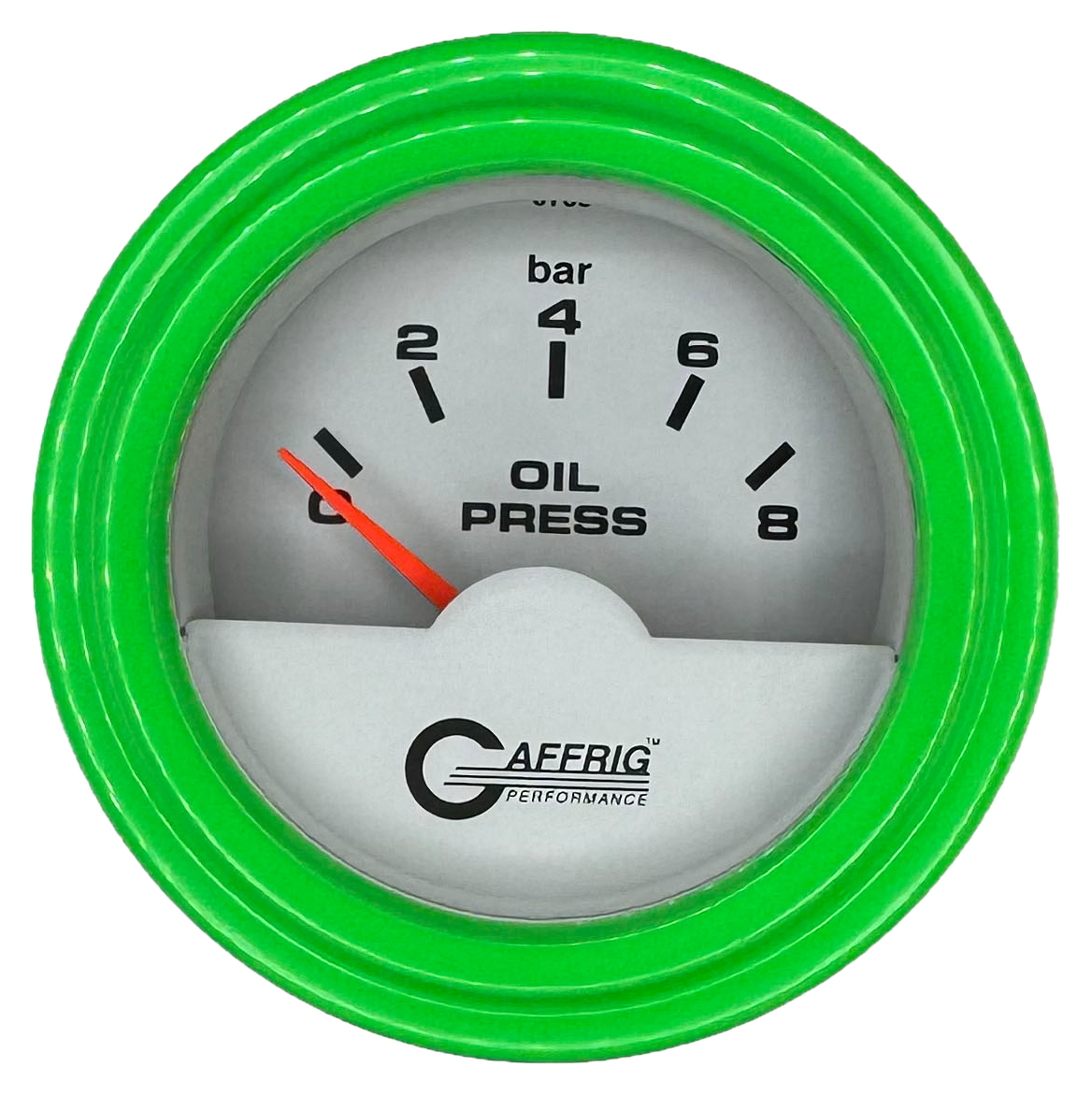 #5875 2 INCH INTERNATIONAL ELECTRIC OIL PRESSURE 0-8 BARS WHITE Lime Green / Step