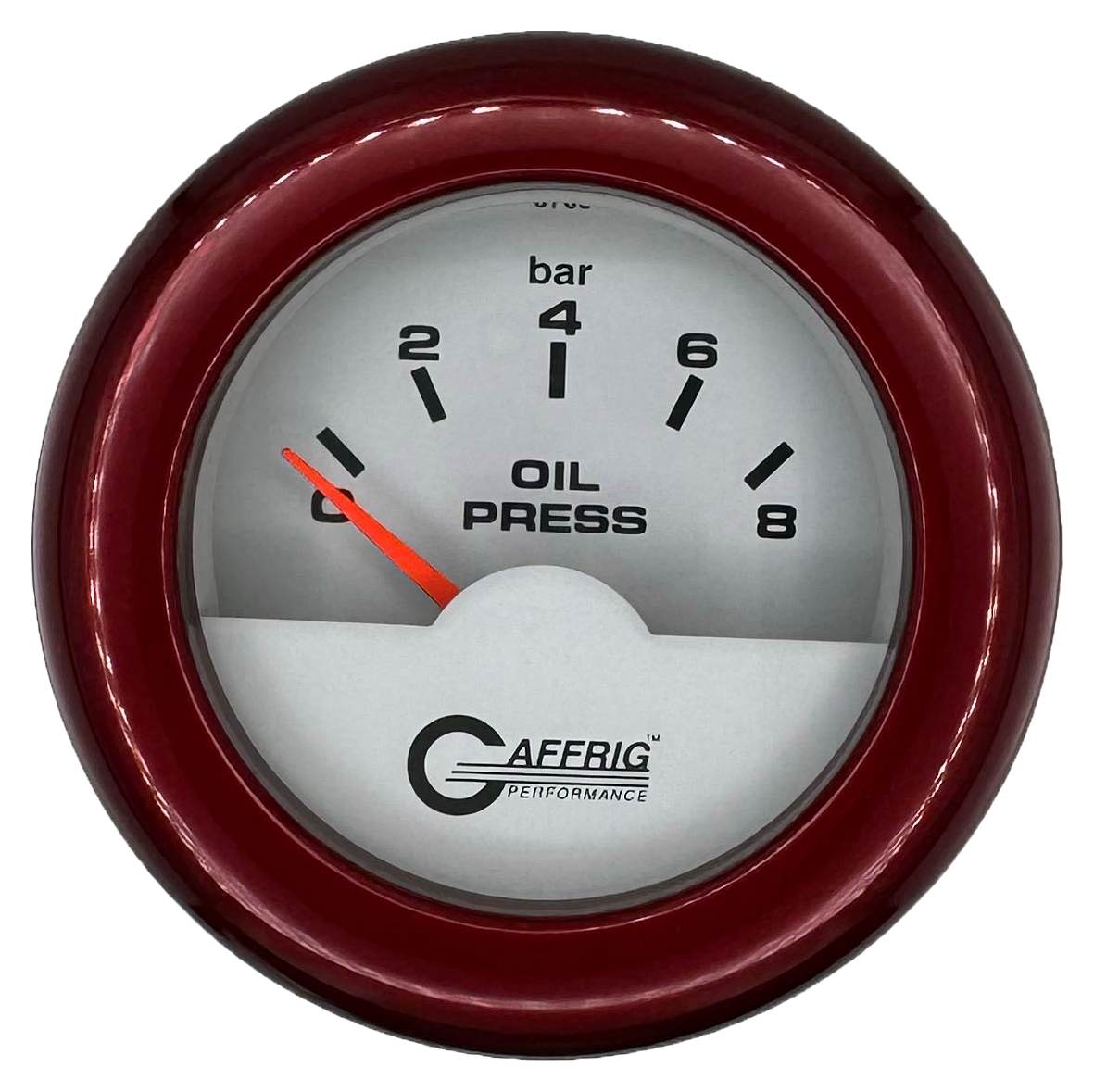 #5875 2 INCH INTERNATIONAL ELECTRIC OIL PRESSURE 0-8 BARS WHITE Red / Step