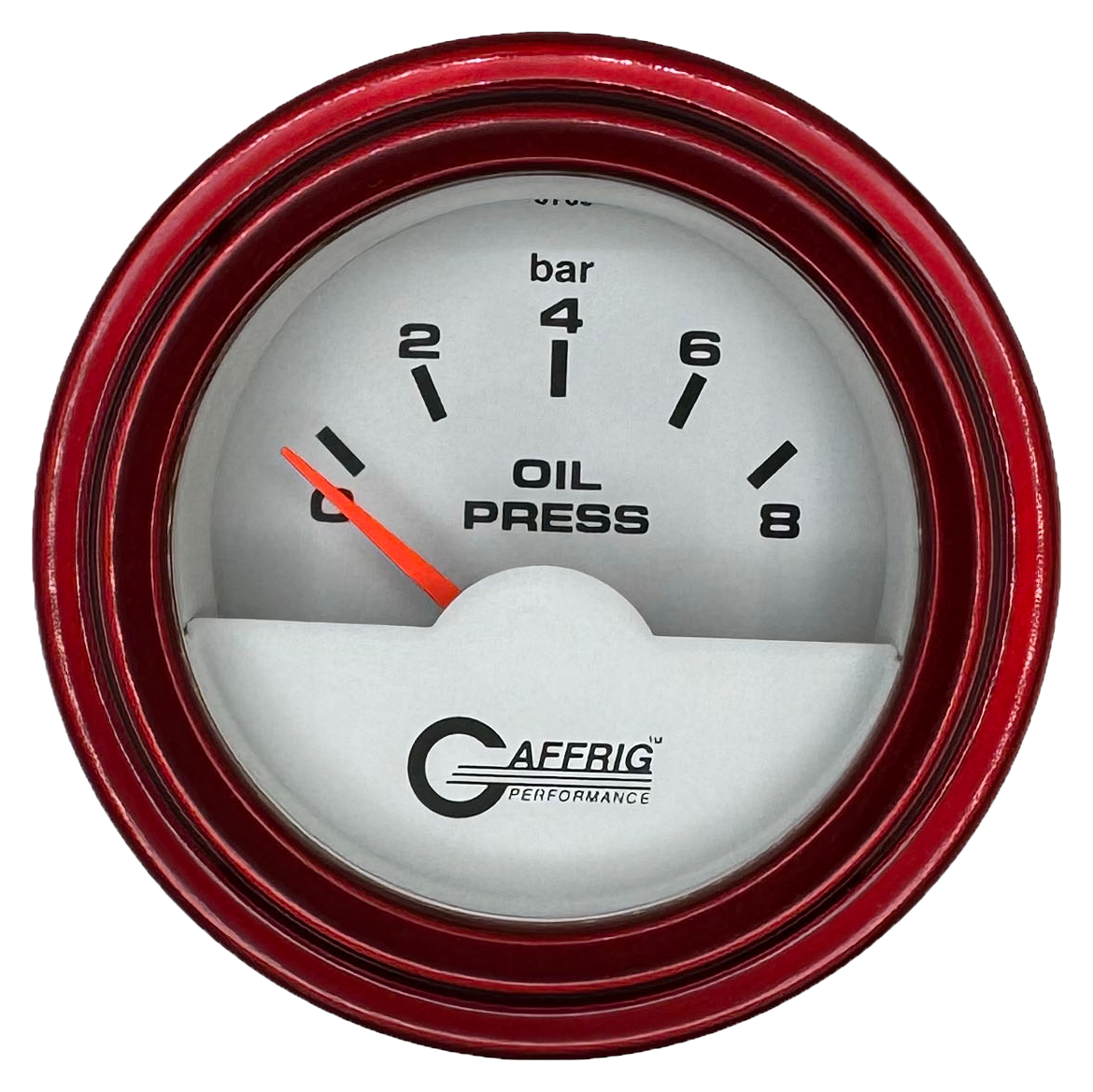 #5875 2 INCH INTERNATIONAL ELECTRIC OIL PRESSURE 0-8 BARS WHITE Red / Step