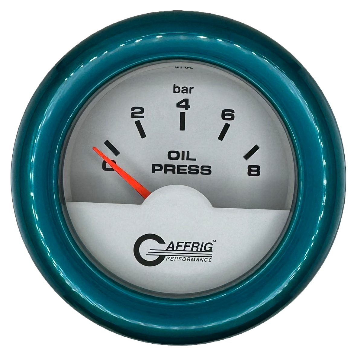 #5875 2 INCH INTERNATIONAL ELECTRIC OIL PRESSURE 0-8 BARS WHITE Teal / Step