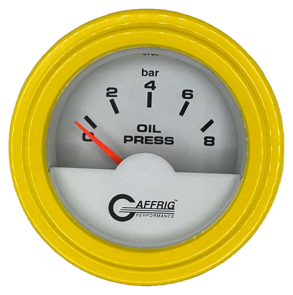 #5875 2 INCH INTERNATIONAL ELECTRIC OIL PRESSURE 0-8 BARS WHITE Yellow / Step