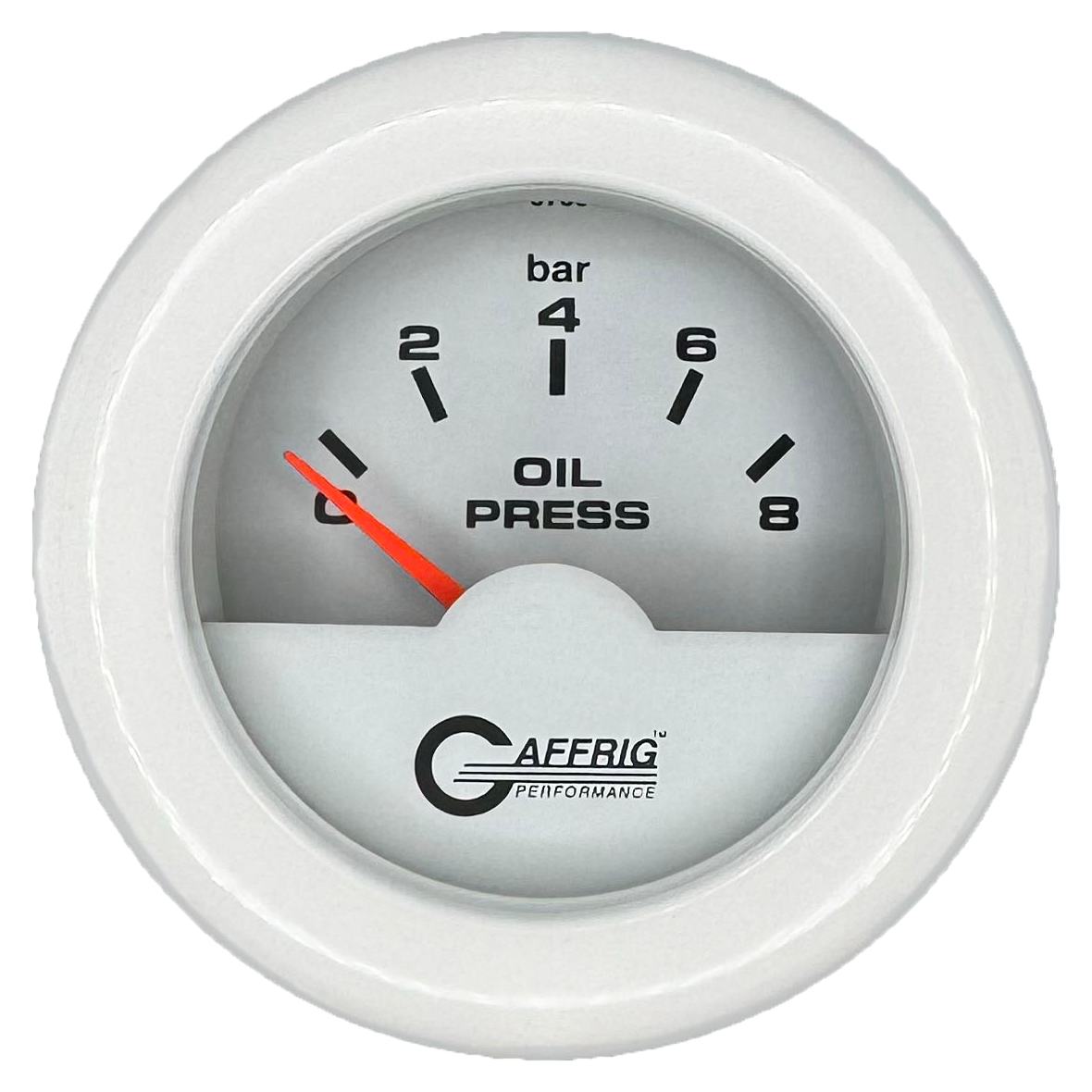 #5875 2 INCH INTERNATIONAL ELECTRIC OIL PRESSURE 0-8 BARS WHITE White / Fat