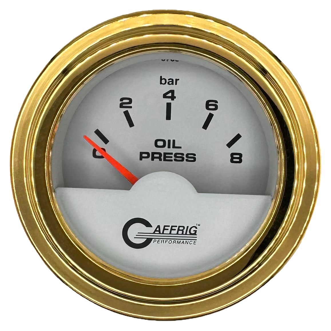 #5875 2 INCH INTERNATIONAL ELECTRIC OIL PRESSURE 0-8 BARS WHITE Gold / Step