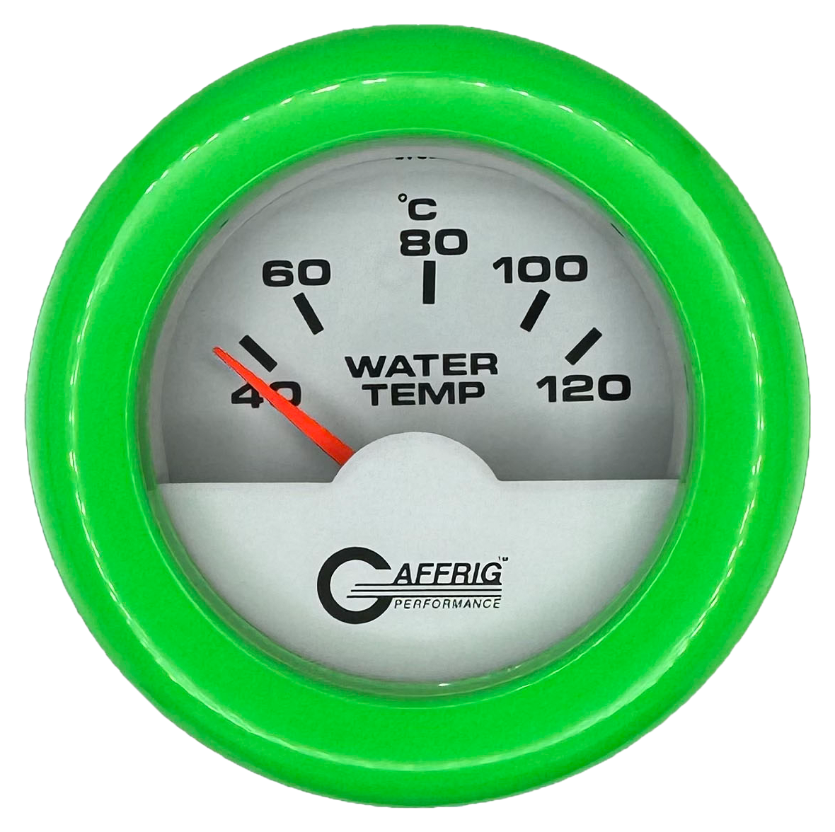 #5876 2 INCH INTERNATIONAL ELECTRIC WATER TEMP. 40-120 C WHITE Lime Green / Step