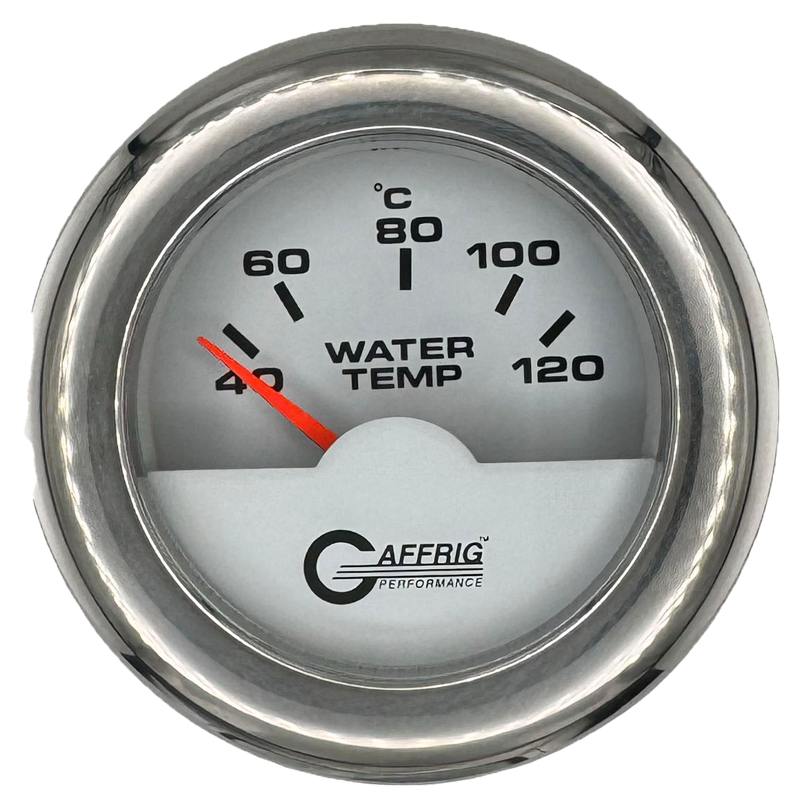 #5876 2 INCH INTERNATIONAL ELECTRIC WATER TEMP. 40-120 C WHITE Chrome / Step