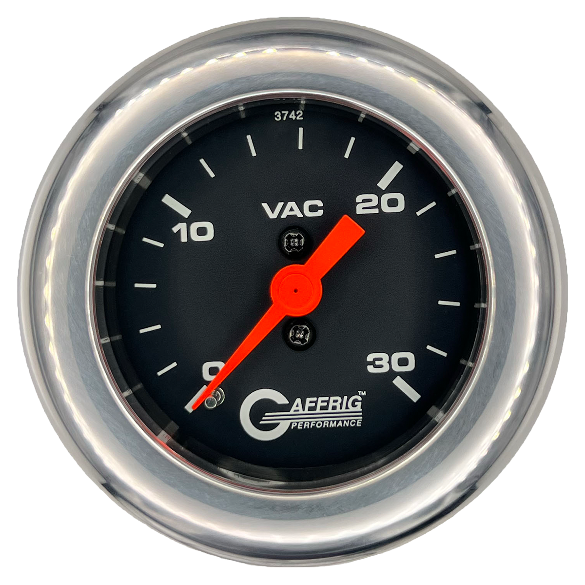 #6016 2 INCH MECHANICAL VACUUM 0-30 BLACK Chrome / Step