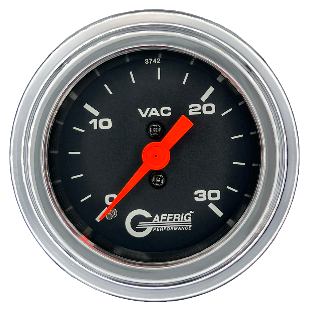 #6016 2 INCH MECHANICAL VACUUM 0-30 BLACK Chrome / Step