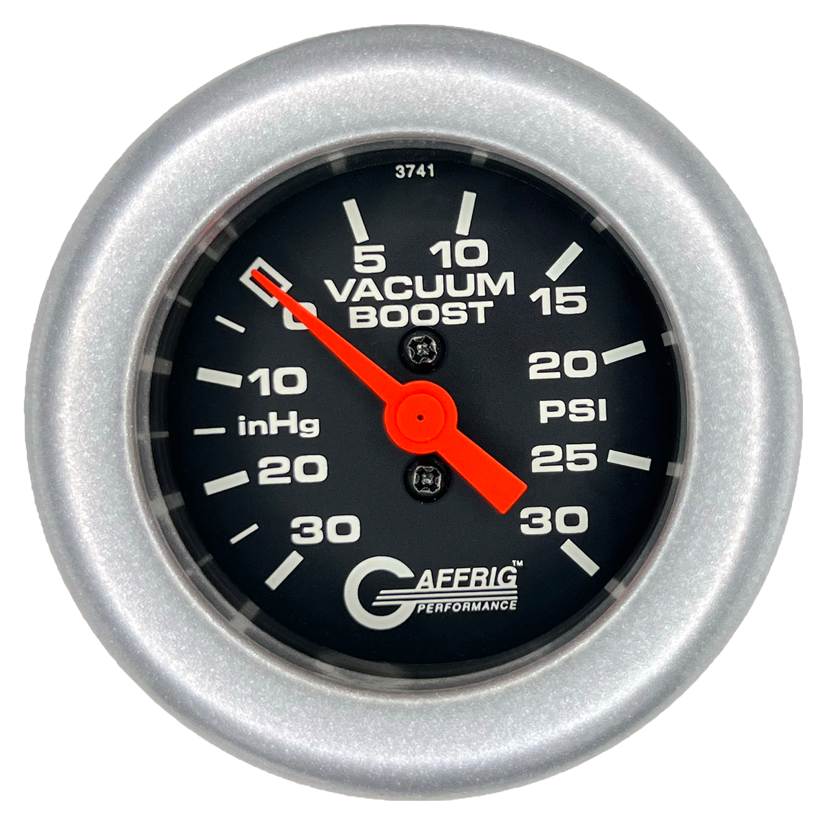 #6018 2 INCH MECHANICAL VACUUM 0-30HG/BOOST 0-30 PSI- BLACK Platinum / Step