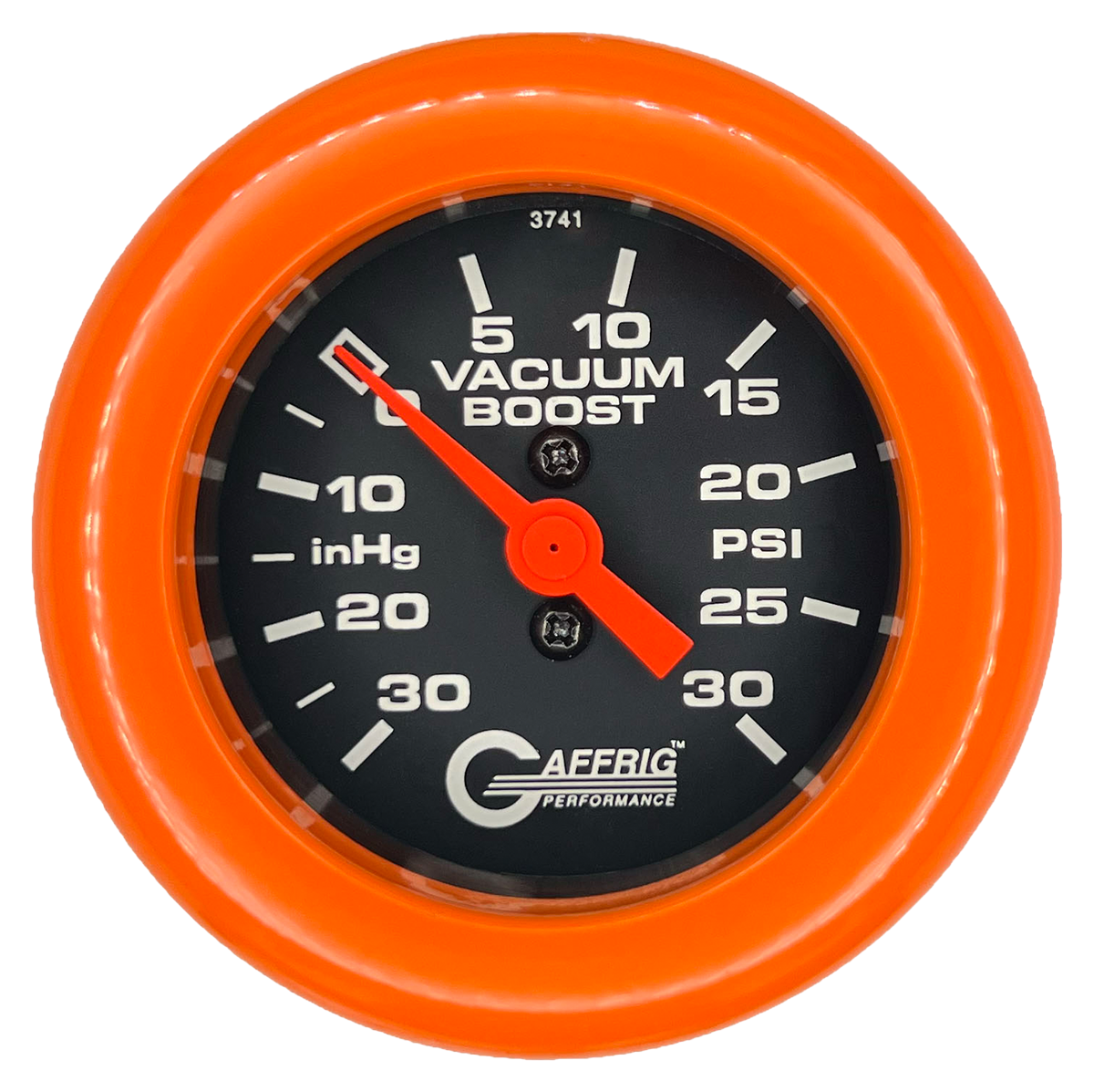 #6018 2 INCH MECHANICAL VACUUM 0-30HG/BOOST 0-30 PSI- BLACK Orange / Step