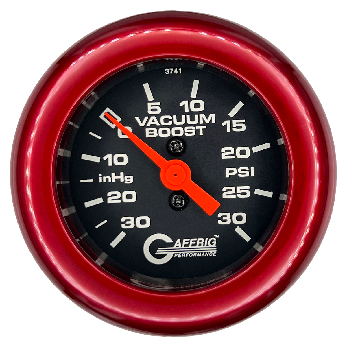 #6018 2 INCH MECHANICAL VACUUM 0-30HG/BOOST 0-30 PSI- BLACK Red / Step