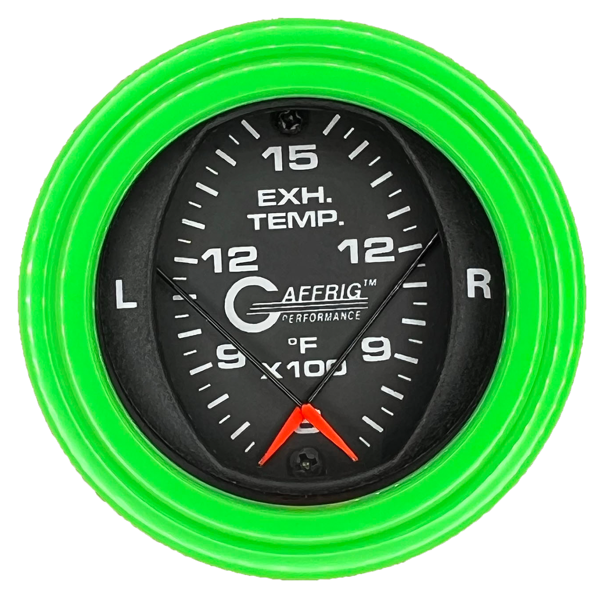 #6024 2 INCH MECHANICAL DUAL PYROMETER 600 - 1600 F BLACK Lime Green / Step