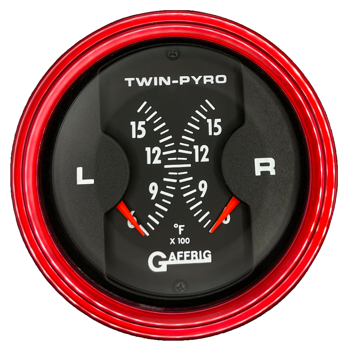 #6026 3 INCH MECHANICAL DUAL BLACK PYROMETER Red / Step