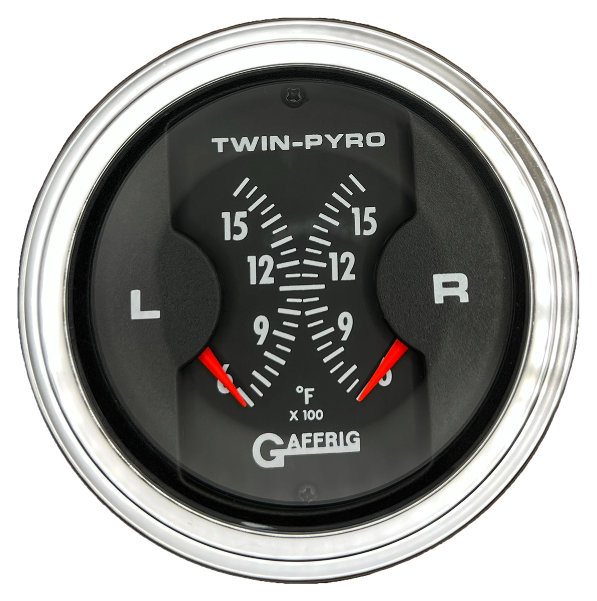 #6026 3 INCH MECHANICAL DUAL BLACK PYROMETER Chrome / Step