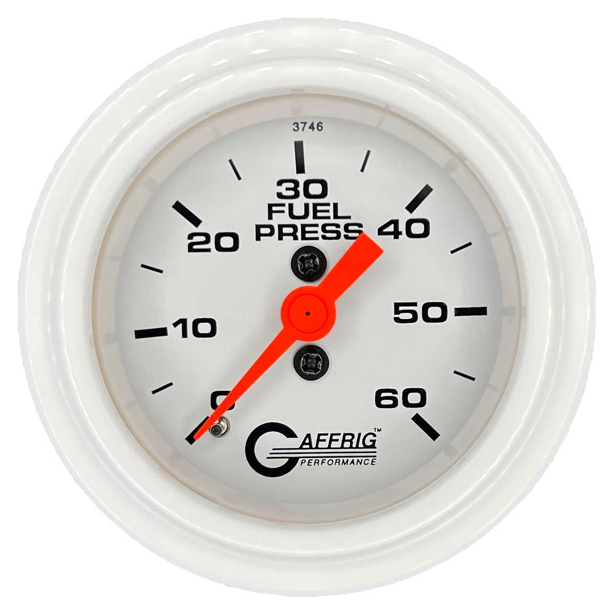 GAFFRIG PART #6510 2 INCH MECHANICAL FUEL PRESSURE MARINE BOAT GAUGE 0-60 PSI WHITE