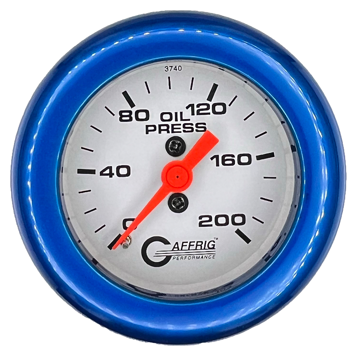 #6514 2 INCH MECHANICAL OIL PRESS. 0-200 PSI WHITE Blue / Step