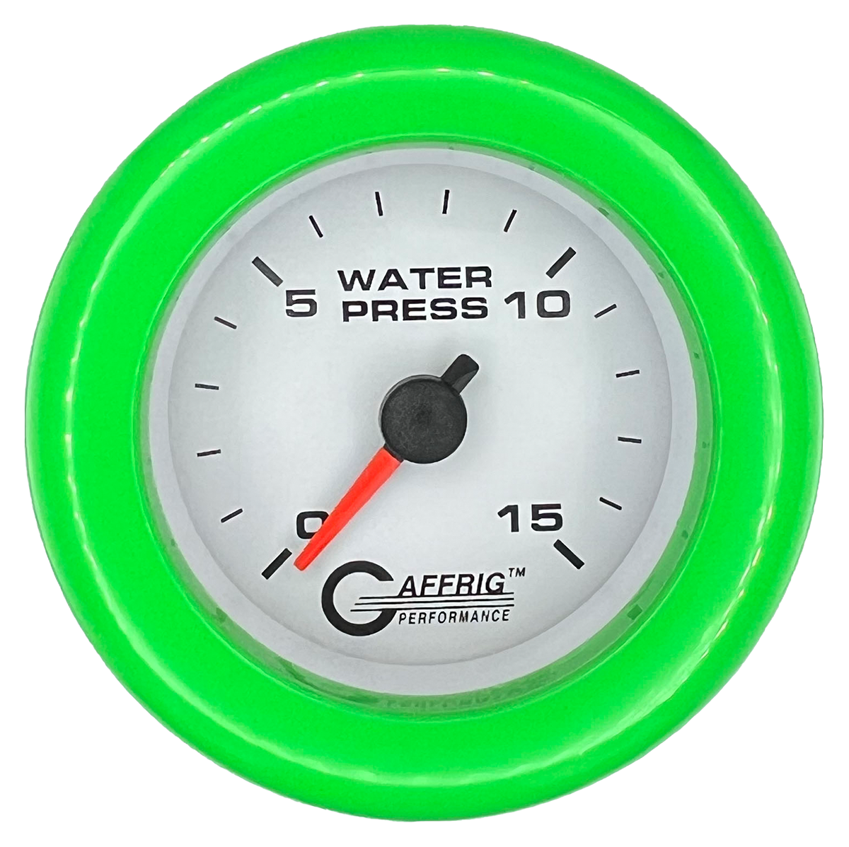 #6520 2 INCH MECHANICAL WATER PRESS. 0-15 PSI WHITE Lime Green / Step
