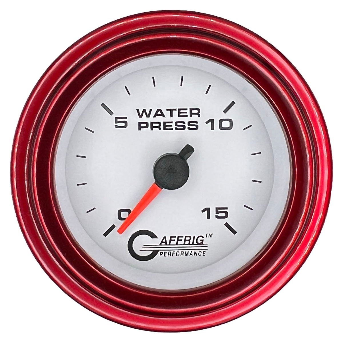 #6520 2 INCH MECHANICAL WATER PRESS. 0-15 PSI WHITE Red / Step