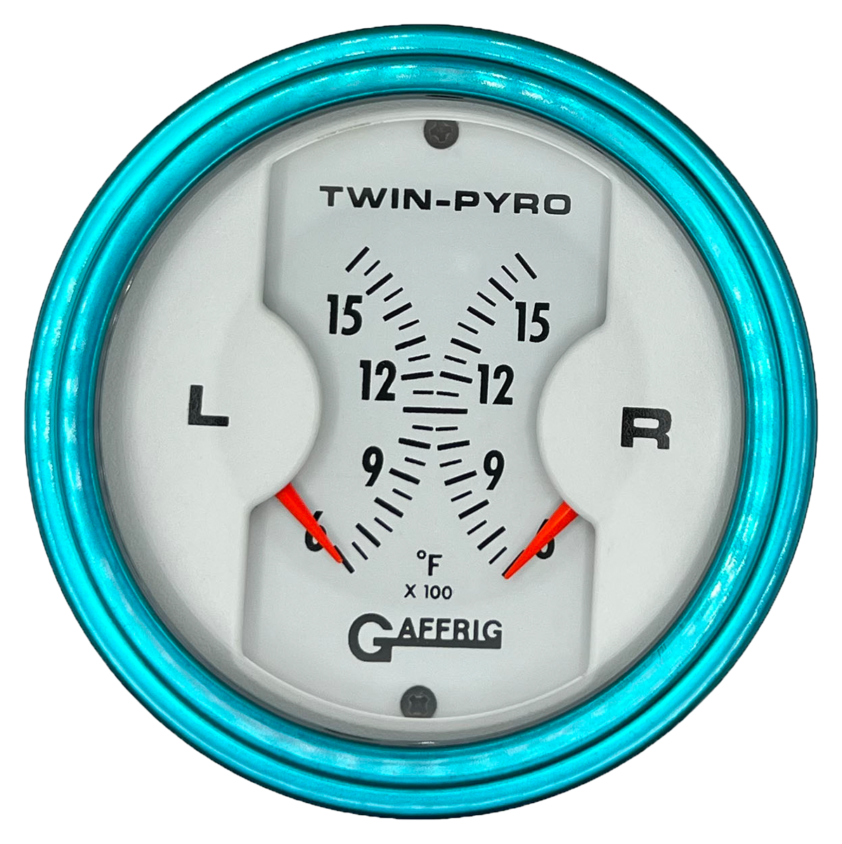 #6526 3 INCH MECHANICAL DUAL PYROMETER 600 - 1600 F WHITE Teal / Step