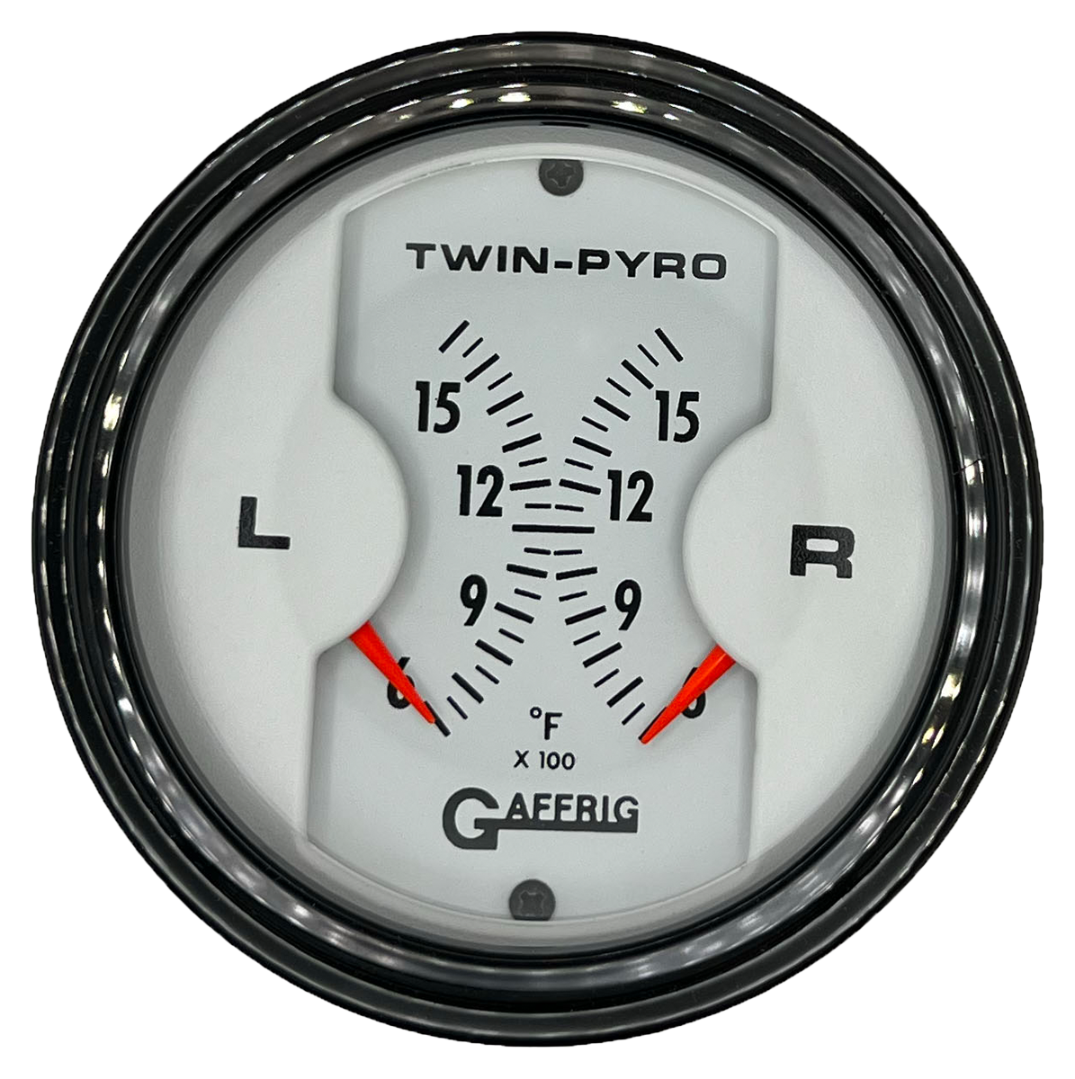 #6526 3 INCH MECHANICAL DUAL PYROMETER 600 - 1600 F WHITE Black / Step