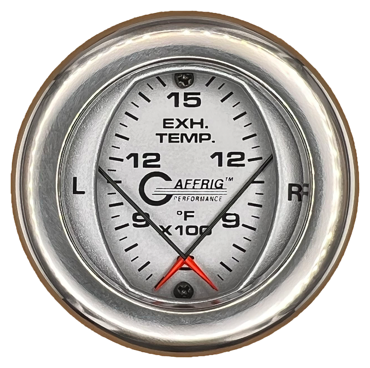 #6824 2 INCH MECHANICAL DUAL PYROMETER 600 - 1600 F PLATINUM Chrome / Step