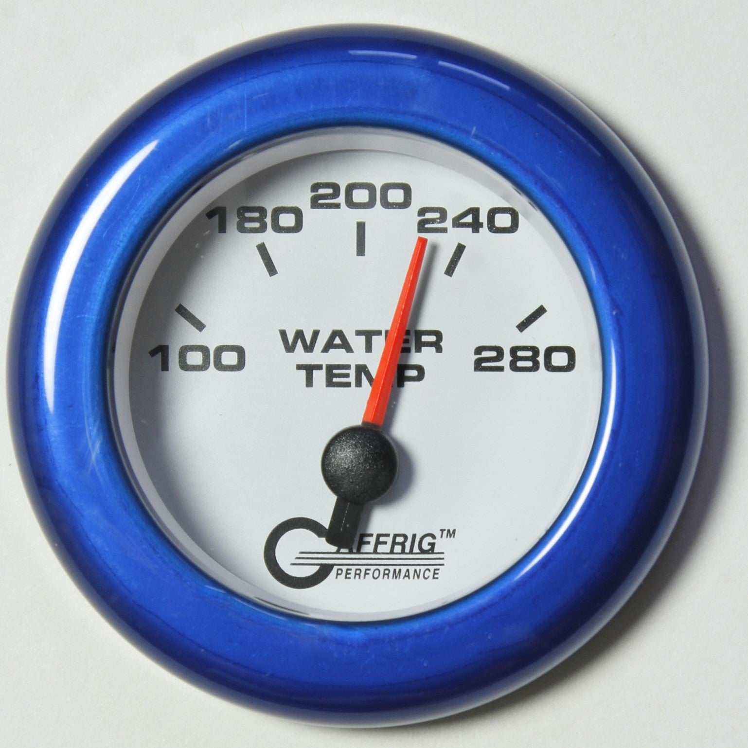 GAFFRIG PART #5542 2 INCH ELECTRIC HIGH WATER TEMPERATURE MARINE BOAT GAUGE 100-280 F WHITE