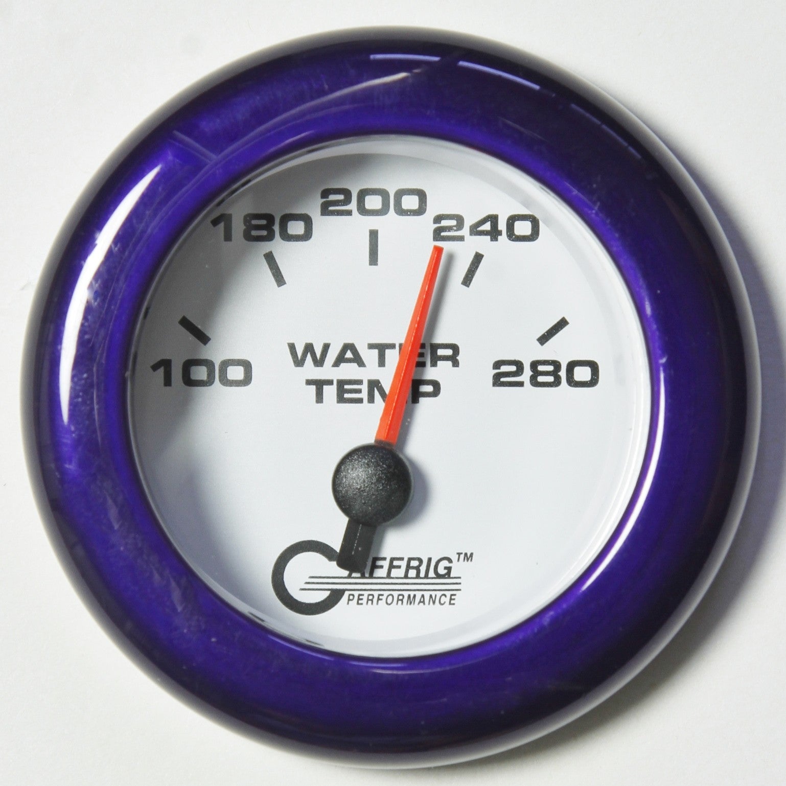 GAFFRIG PART #5542 2 INCH ELECTRIC HIGH WATER TEMPERATURE MARINE BOAT GAUGE 100-280 F WHITE