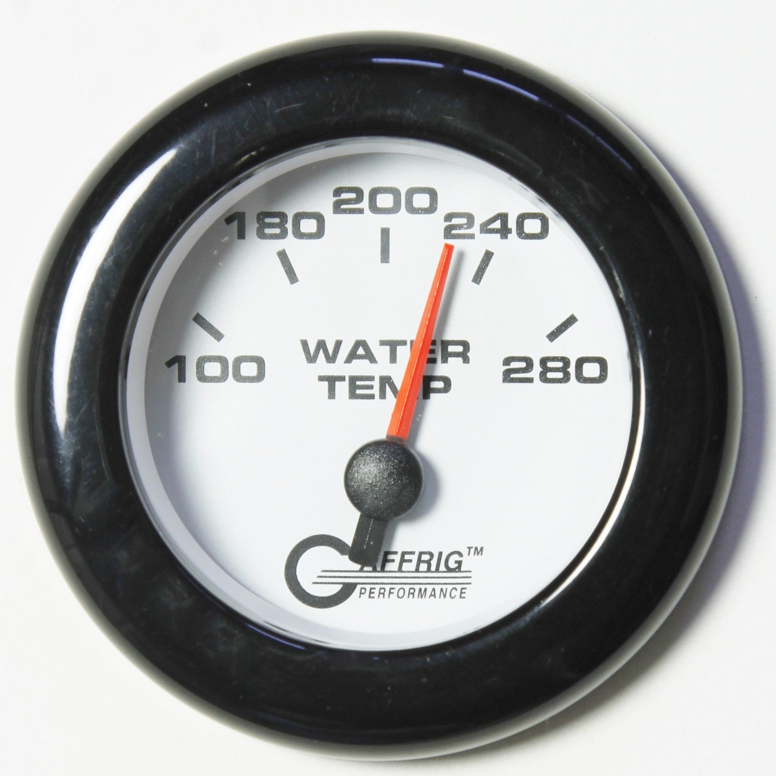 GAFFRIG PART #5542 2 INCH ELECTRIC HIGH WATER TEMPERATURE MARINE BOAT GAUGE 100-280 F WHITE