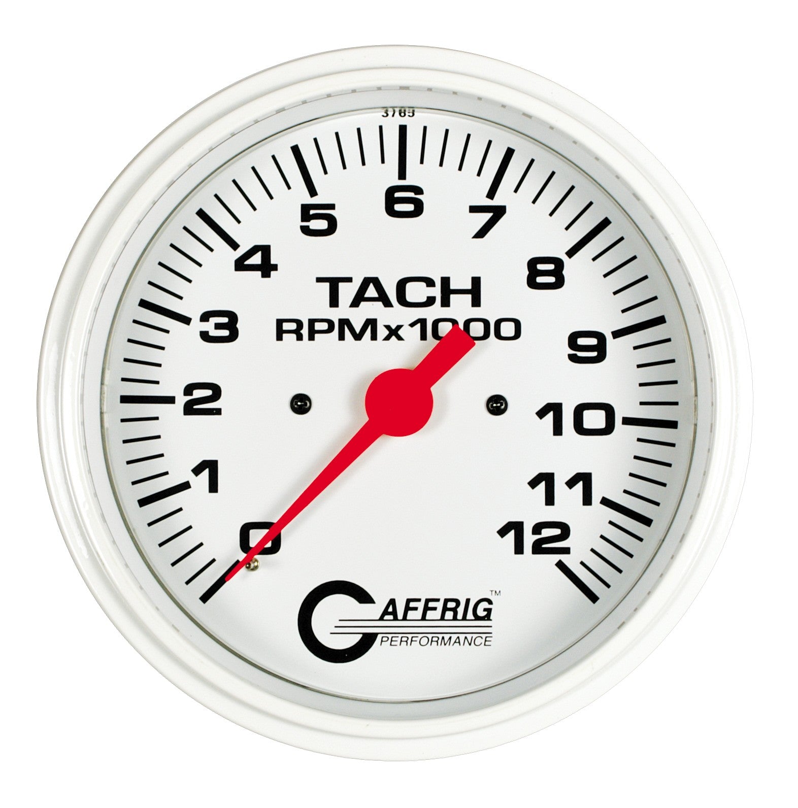 GAFFRIG PART #10022 4 5/8 INCH ELECTRIC TACHOMETER GAUGE 0-12000 RPM WHITE