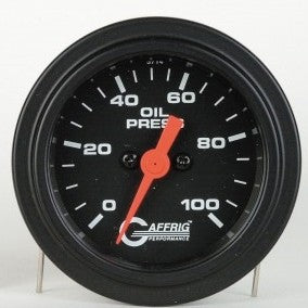 GAFFRIG PART #5014 2 INCH ELECTRIC OIL PRESSURE GAUGE 0-100 PSI  BLACK