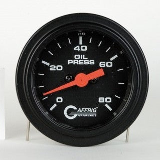 GAFFRIG PART #5018 2 INCH ELECTRIC OIL PRESSURE GAUGE 0-80 PSI BLACK