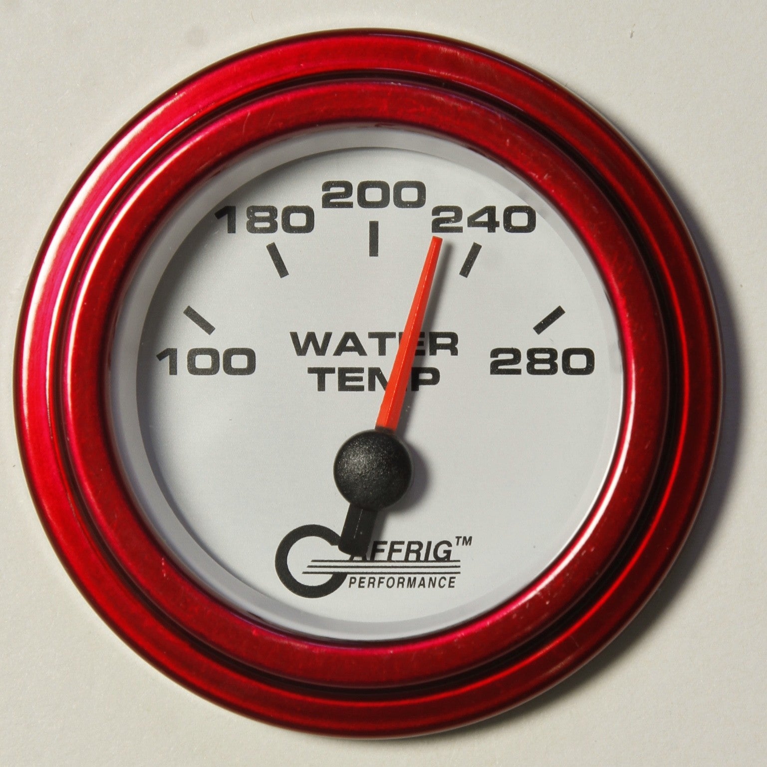 GAFFRIG PART #5542 2 INCH ELECTRIC HIGH WATER TEMPERATURE MARINE BOAT GAUGE 100-280 F WHITE