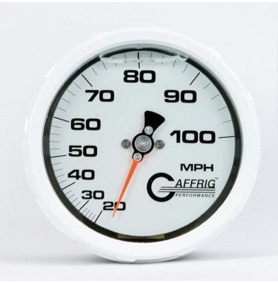 GAFFRIG PART #4622 4 INCH 100 MPH LIQUID FILLED WHITE SPEEDOMETER GAUGE KIT