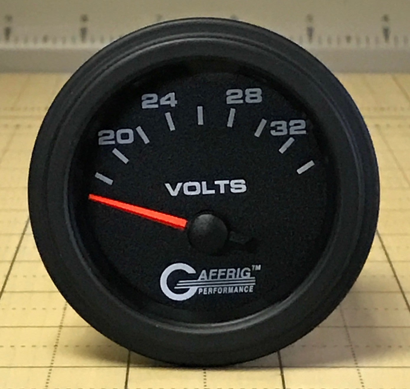 GAFFRIG PART #5036 2 INCH ELECTRIC VOLTMETER MARINE BOAT GAUGE 16-32 VOLT BLACK