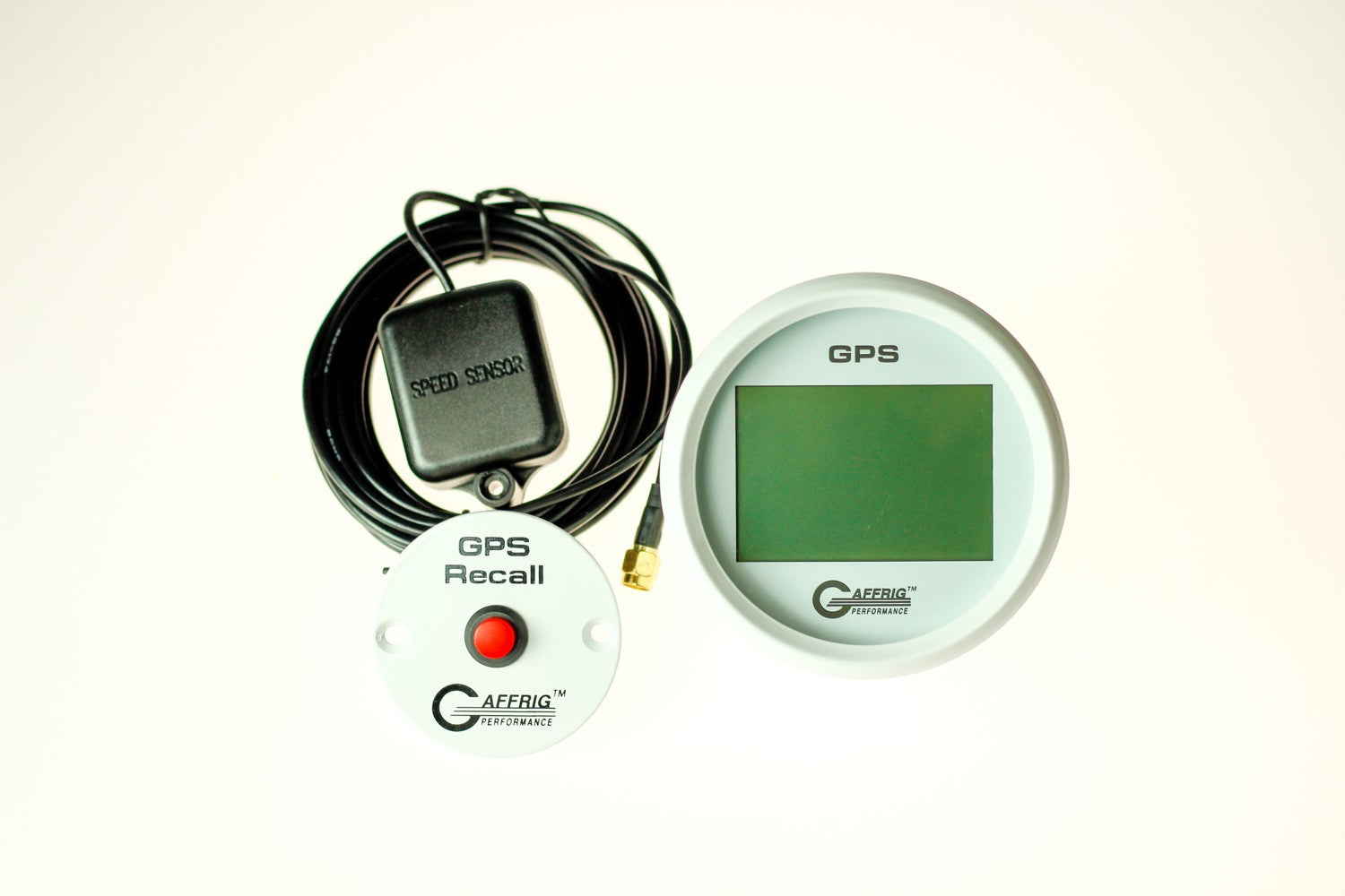 GAFFRIG PART #184520 3 3/8 INCH GPS DIGITAL GAUGE 999 MPH WHITE SPEEDOMETER KIT