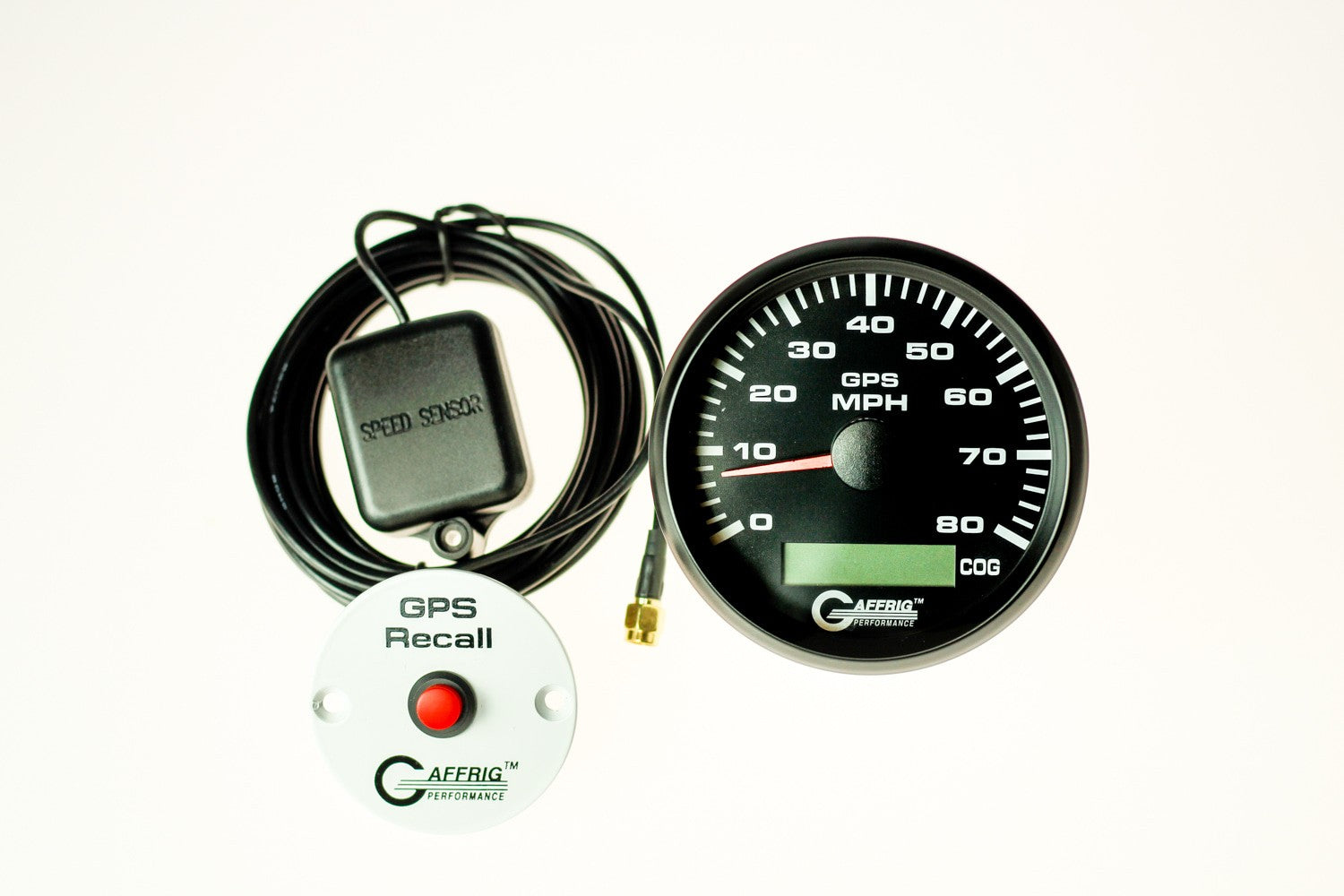 GAFFRIG PART #184022 3 3/8 INCH GPS ANALOG 80 MPH SPEEDOMETER GAUGE KIT BLACK