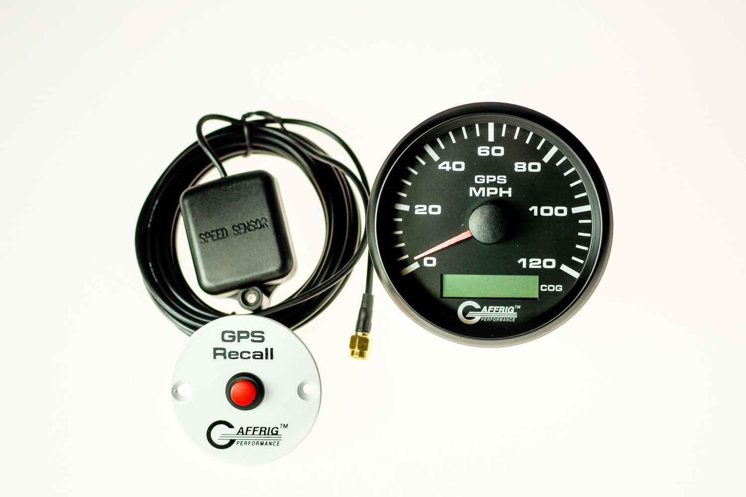 GAFFRIG PART #184024 3 3/8 INCH GPS ANALOG 120 MPH SPEEDOMETER GAUGE KIT BLACK