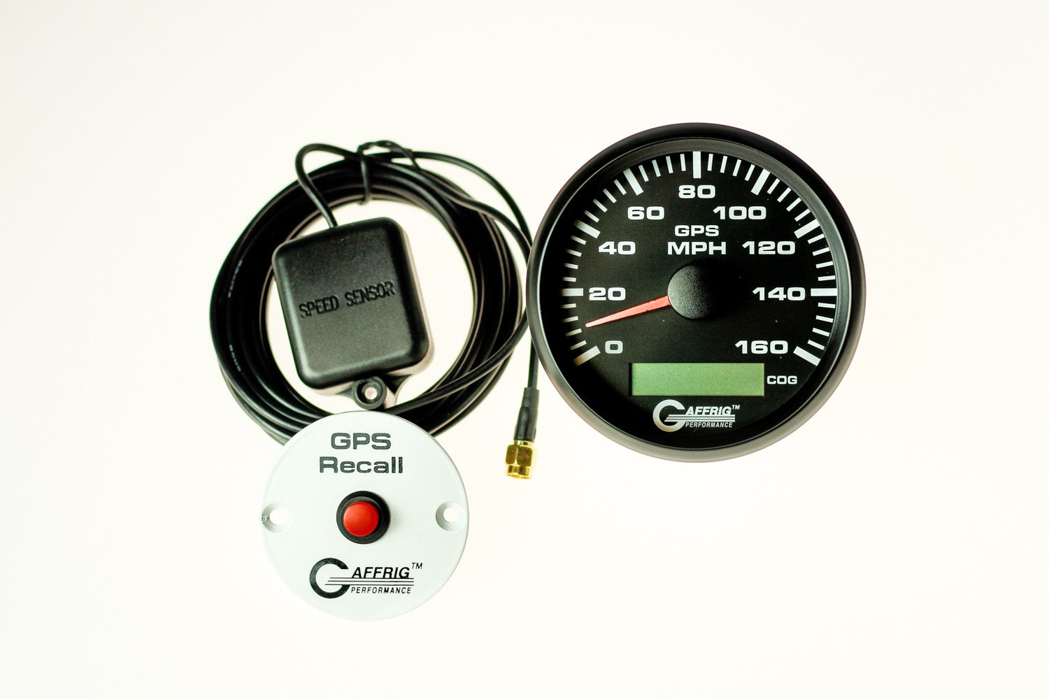 GAFFRIG PART #184027 3 3/8 INCH GPS ANALOG 160 MPH SPEEDOMETER GAUGE KIT BLACK
