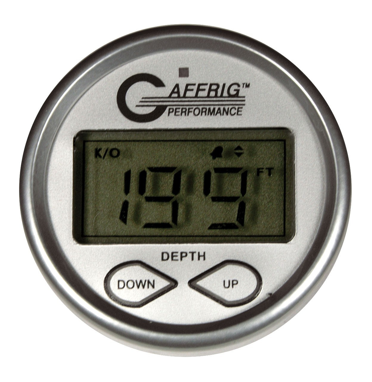 GAFFRIG PART #5801 2 INCH HIGH PERFORMANCE DIGITAL DEPTH SOUNDER MARINE BOAT GAUGE KIT-PLATINUM W/ALARM